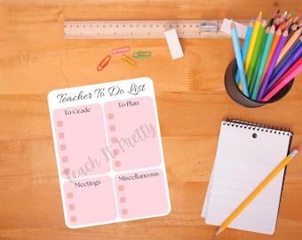 Teacher To Do List - Pink