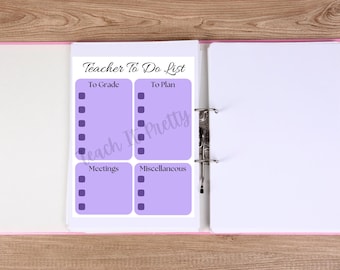 Teacher To Do List - Purple