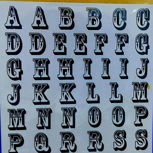 Transferências para esfregar, alfabeto, letras maiúsculas, ABC, 8" x 6", quadrado para artesãos