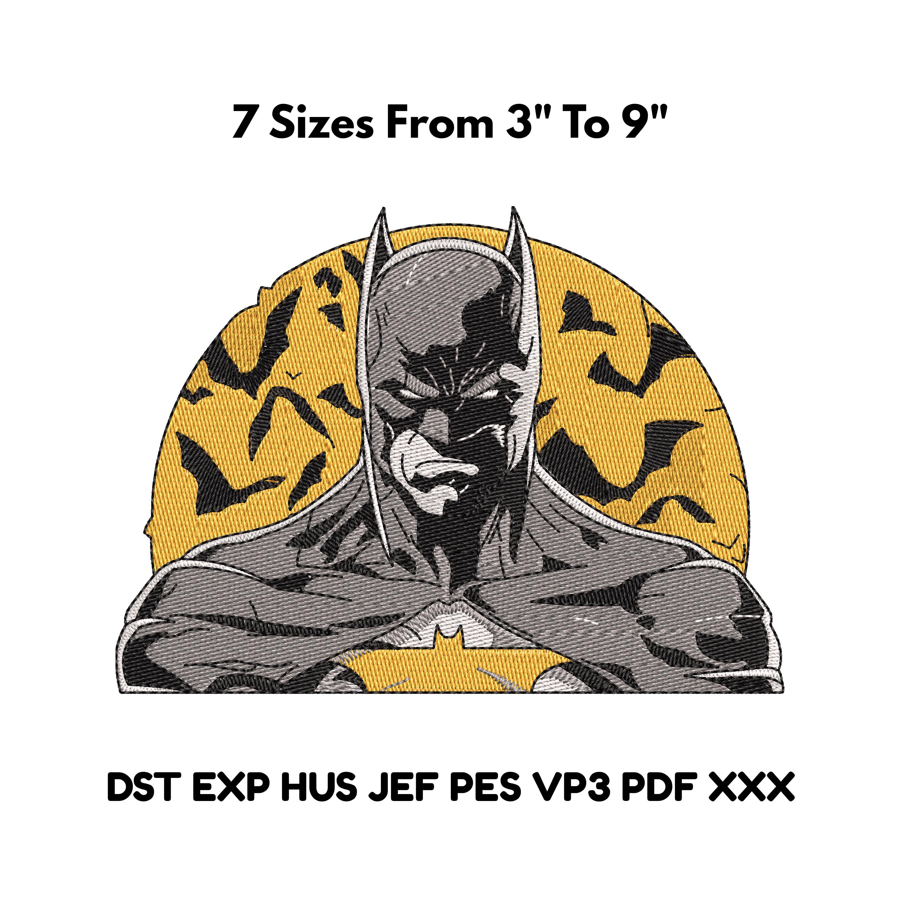 Batman Embroidery Design With Bats, 7 Sizes 3-9 Inch, Superhero ...