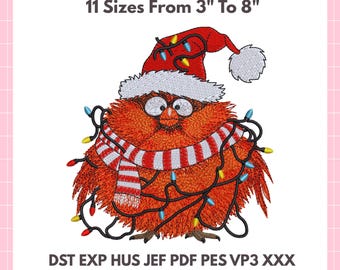 Christmas Bird Embroidery Design - 11 Sizes, Instant Download for Machine Embroidery