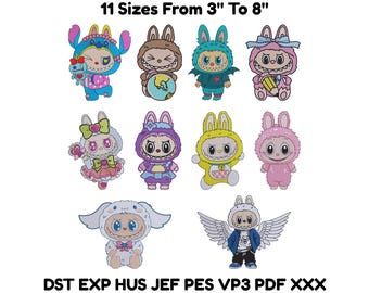 Kawaii Monster Embroidery Designs – 11 Sizes | Digital Download Files