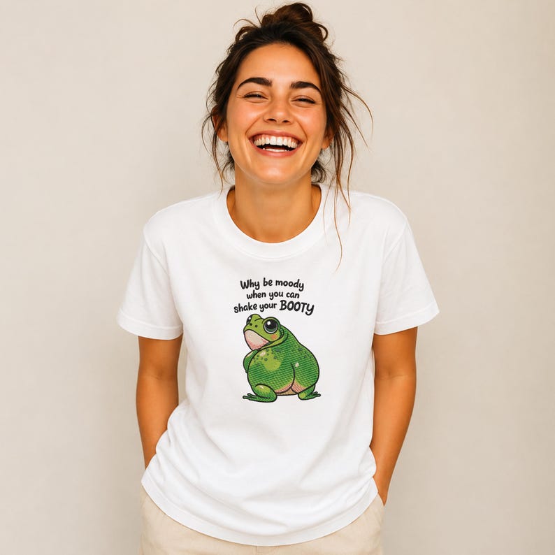 Funny Frog Embroidery Design, Shake Your Booty Quote, 7 Sizes - Etsy ...