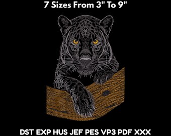 Tiger Embroidery Design - Safari Jungle Wildlife - Digital Machine File - 3–9 Inch