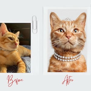 Personalized Pet Portrait from Photo Custom Digital Dog or Cat Illustration Pet Memorial Gift  Custom Pet Art