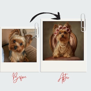 Personalized Pet Portrait from Photo Custom Digital Dog or Cat Illustration Pet Memorial Gift  Custom Pet Art