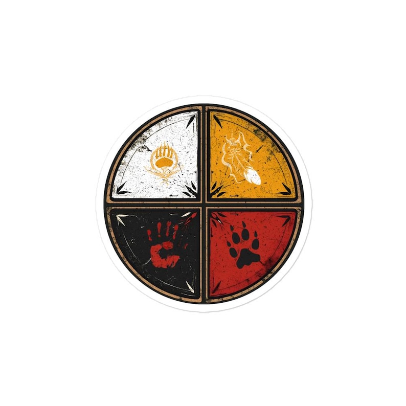 Native American Medicine Wheel Sticker – Bubble Free Vinyl Decal