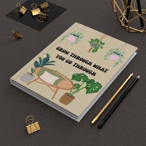 Botanical Hardcover Journal, Ruled Line Plant Diary Notebook, Bullet Journal for Plant Lovers, Greenery Journaling Notebook, Diary Journal