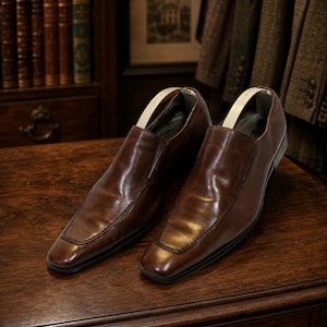 Men Vintage Square Toe Shoe - Etsy