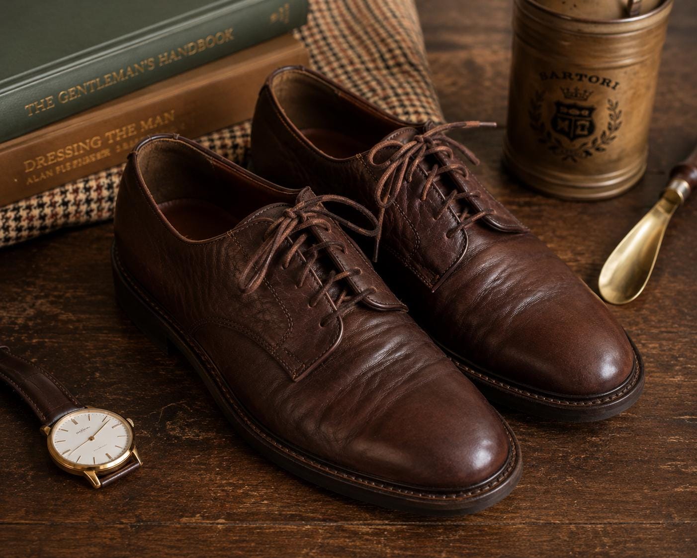 Bachrach Brown Suede Shoes Wingtip Barogue Derby Tod main image 4