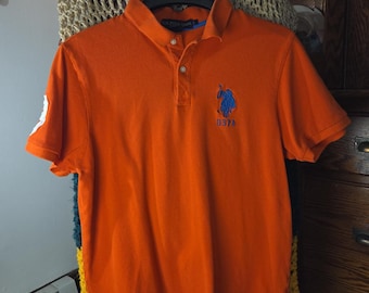 Vintage Ralph Lauren Polo-Shirt | Oranges Big Pony Logo, Herren Large