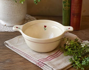 Bol de cerámica vintage Hartstone Pottery USA, ideal para sopas, estilo rústico campestre.