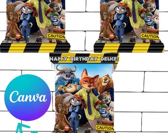 Bolsa de papas fritas de Zootopia (editable) e imprimible