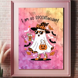 Set of 14 Halloween Ghost Prints – Cute Ghosts & Cowboy Ghosts Digital Wall Art, Spooky Western Decor”