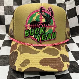 Buck Yeah Camo OTTO Patched Hat With Chain - Etsy display picture 1