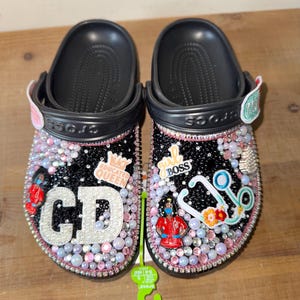 Nurse Custom Crocs, Bedazzled Nurse Clogs, Clogs
