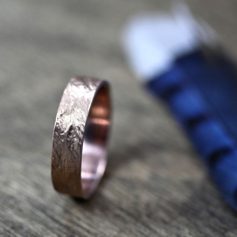 Crash Ring Men's Wedding Band 6mm Wide Rugged Rough 14k Etsy