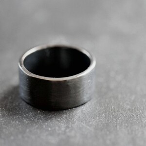 Mens Silver Wedding Band, 10mm Wide, Simple Flat Band Recycled ...
