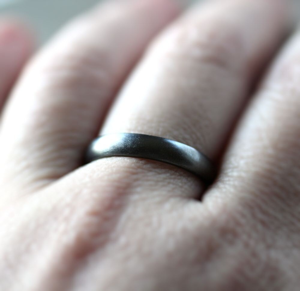 Black Silver Wedding Band Brushed Men s or Women s Etsy