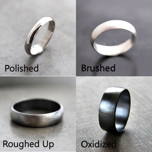 Men's Silver Wedding Band, 6mm Wide, Simple Flat Band Recycled Argentium Sterling Silver Ring Made in Your Size image 6