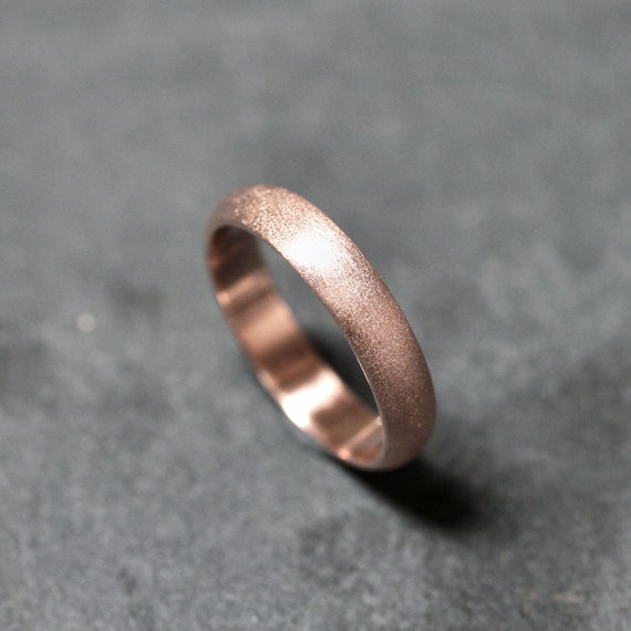 Matte rose gold mens wedding best sale band