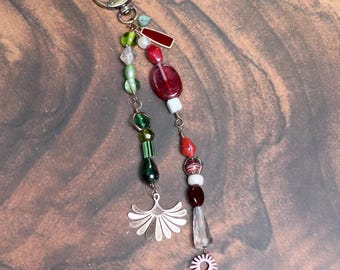Beaded Boho Charm Dangle: Leather Handbag Clip-On Accessory