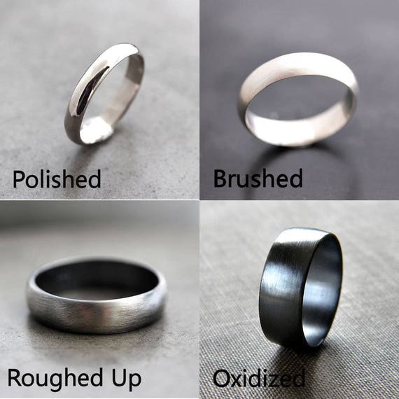 Oxidized Recycled Sterling Silver Band: Brushed Low Dome Ring - Etsy