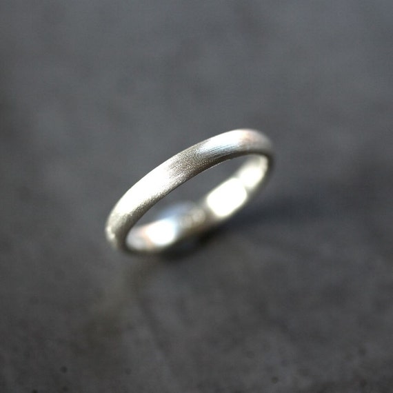 Fede Nuziale In Argento Sterling Argentium Opaco - Vestibilit&agrave; Comoda Da 3 Mm - Italia