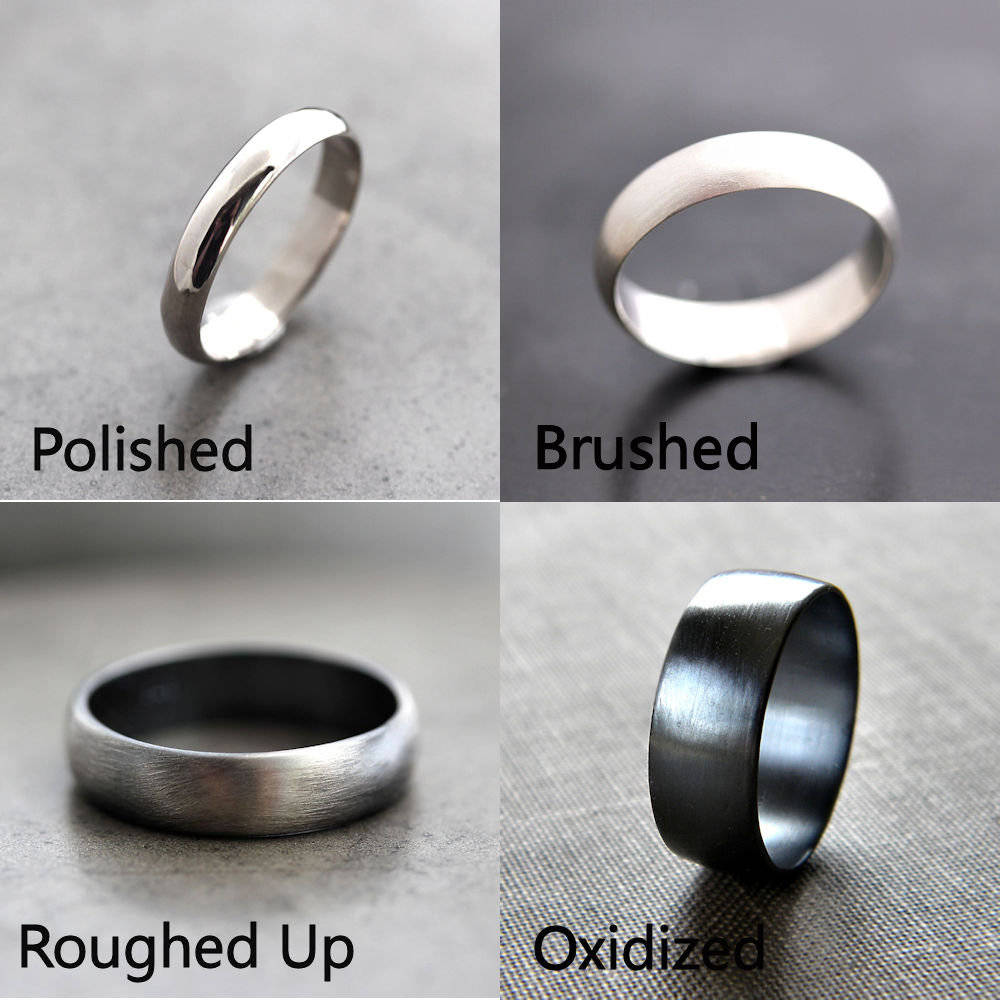 アクセサリー e.m. noir Oxidized Silver Ring 19 Oxidized Sterling Silver Wedding Band - 5mm Flat Recycled Ring - Etsy