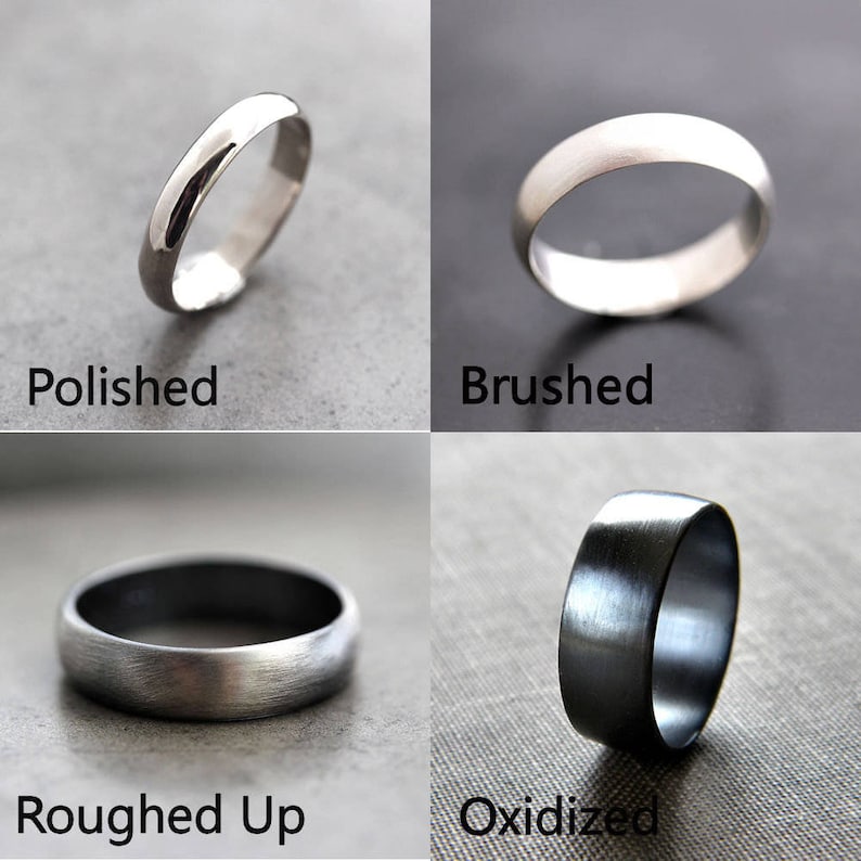 Men's Silver Wedding Band, Matte 4mm Unisex Recycled Argentium Sterling Silver Comfort Fit Style Ring Men's Ring Made in Your Size image 6