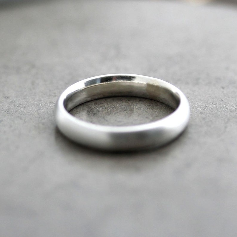 Men's Silver Wedding Band Matte 4mm Unisex Recycled Etsy