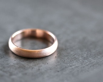 Mens Rose Gold Wedding Band, Men's or Women's Unisex 4mm Recycled Sustainable 14k Rose Gold Mens Wedding Ring Men's Wedding Band Minimalist