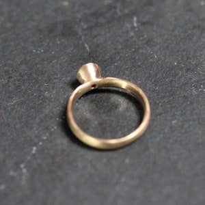 Oregon Sunstone Ring in Yellow Gold, 5mm Peach Pink Schiller Ring image 8