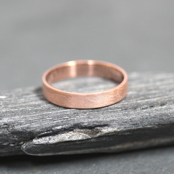 Matte rose gold mens wedding best sale band