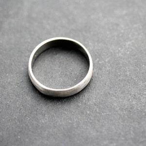 Men's Wedding Band, 4.5mm Low Dome 14k Recycled Hand Carved Palladium White Gold Wedding Ring Made in Your Size image 4