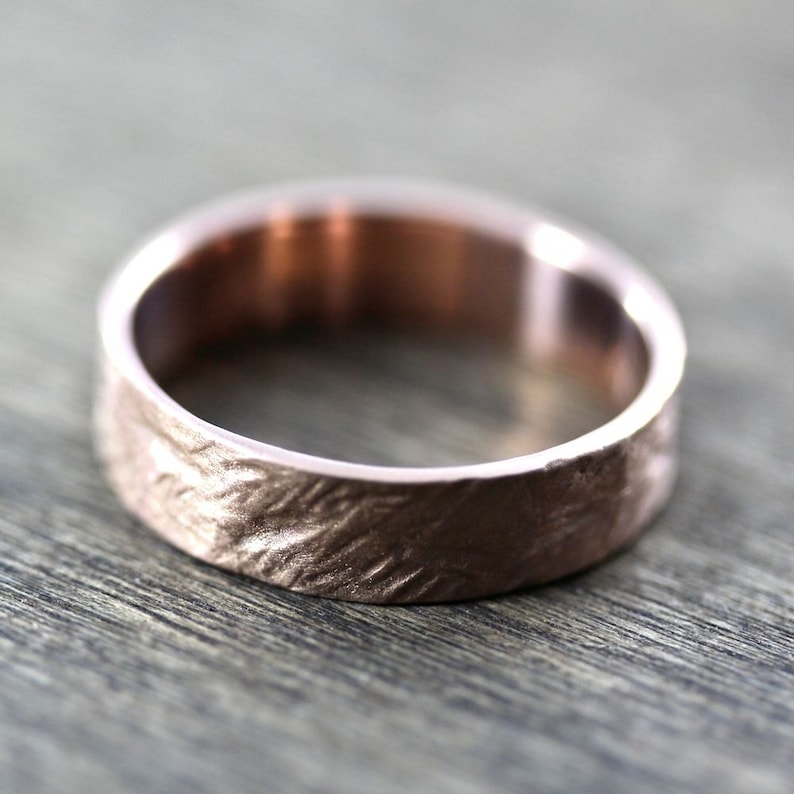 Crash Ring Men's Wedding Band 6mm Wide Rugged Rough 14k Etsy