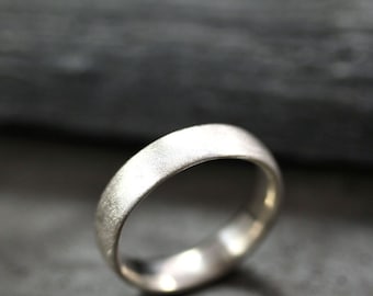 Matte Unisex Silver Wedding Band - 5mm Comfort Fit Ring
