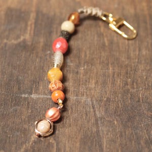 Accesorios de cuero para bolsos, decoración de carteras, estilo para bolsos de hombro, accesorio colgante con cuentas estilo bohemio con clip para bolsos - Pumpkin Soup