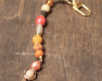 Beaded Boho Purse Charm: Clip-on Bag Dangle Accessory