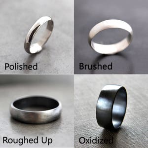 Mens Silver Ring, Matte 8mm Men's or Unisex Recycled Argentium Sterling Silver Low Dome Band Made in Your Size image 6