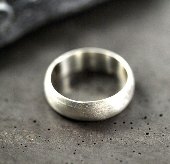 Sterling Silver 6mm Wide Brushed Finish Band Sterling Silver 6mm Wide Brushed Finish Band