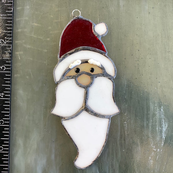 Stained glass Santa