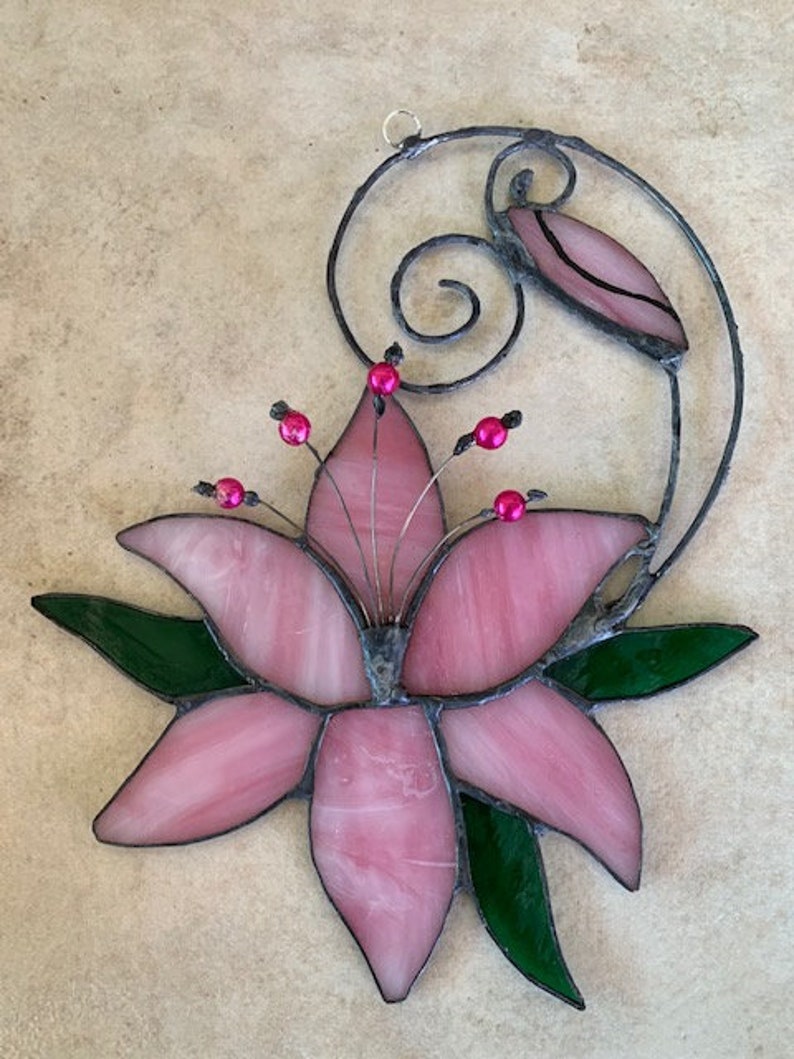 Stained Glass Flower Etsy