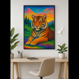 Rainbow Ridge Tiger - Digital Download Wall Art Home or Office Decor