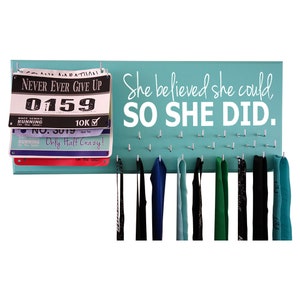 medal holder display rack hanger for all sport, She believed she could so she did. image 5