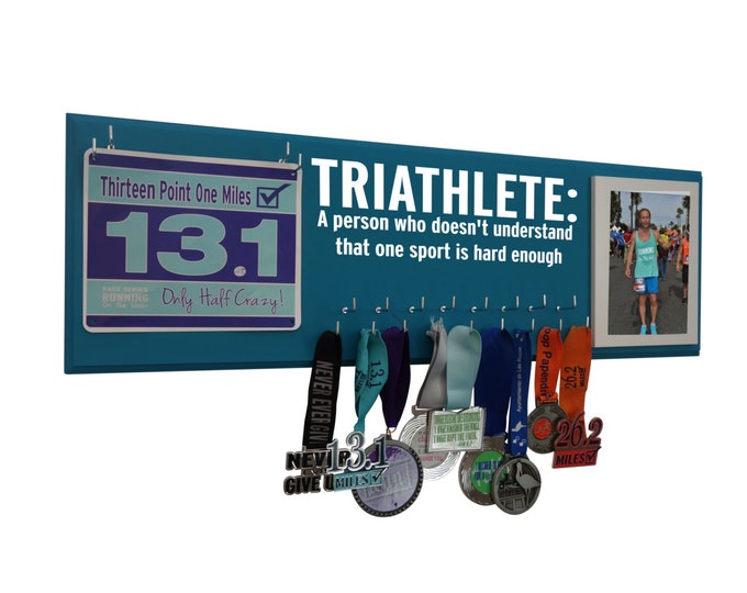 TRIATHLON Medal Holder and Race Bib Holder triathlete, Triathlete: definition.