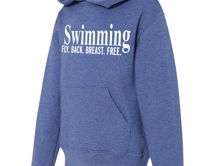 Swimming Sweater - Unisex Hoodie for boy and girl - Everyday Swimming team Sweatshirt - Perfect gift idea for all player