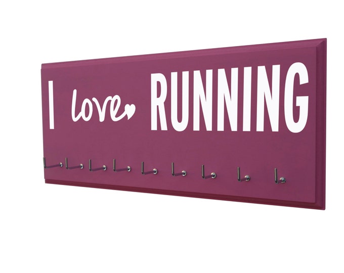 Women's favorite medal hangers - I love running - valentine gift for runners - running valentines