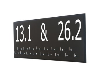 Half marathon and marathon gift for runners, running medal holder, Display all your medals in style 13.1 and 26.2