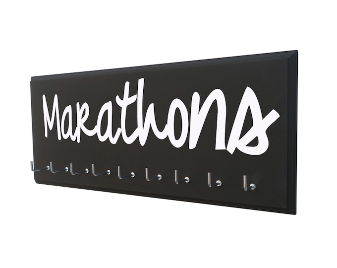 Marathon Medal Display: Proudly showcase your Medals, gifts for runners, wall mounted wooden signs and holder